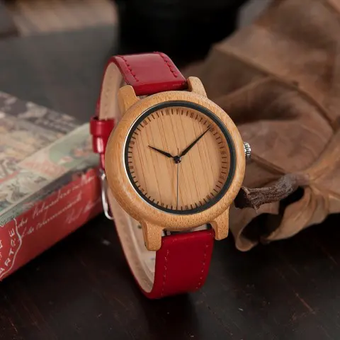 Reloj de bambu discount mujer